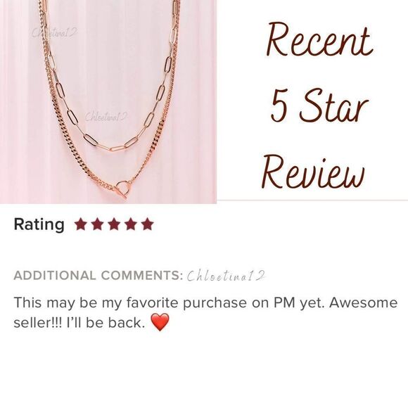 14k Rose Gold Plated Layered Chain Necklace Curb Chain Paperclip Chain - Picture 7 of 9